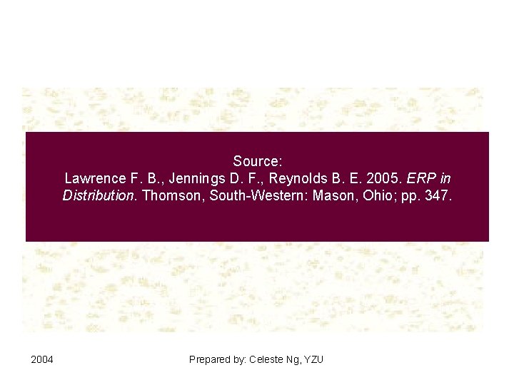 Source: Lawrence F. B. , Jennings D. F. , Reynolds B. E. 2005. ERP