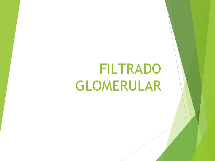 FILTRADO GLOMERULAR 
