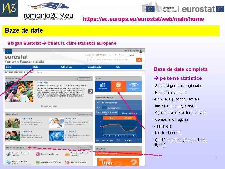https: //ec. europa. eu/eurostat/web/main/home Baze de date Slogan Eustotat Cheia ta către statistici europene