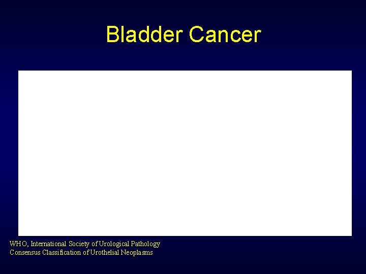 Bladder Cancer WHO, International Society of Urological Pathology Consensus Classification of Urothelial Neoplasms 