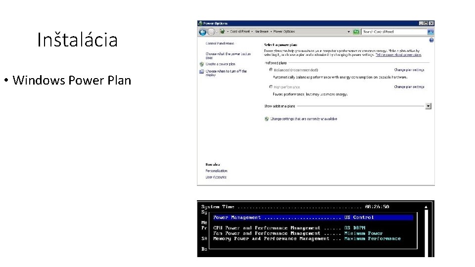 Inštalácia • Windows Power Plan 