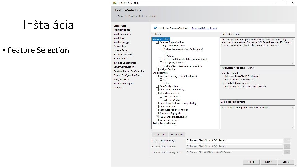 Inštalácia • Feature Selection 