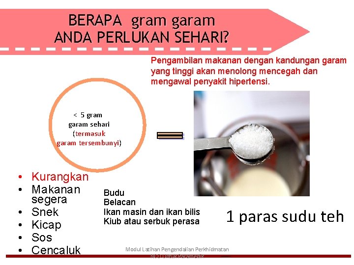BERAPA gram garam ANDA PERLUKAN SEHARI? Pengambilan makanan dengan kandungan garam yang tinggi akan