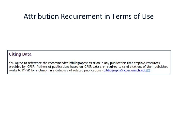 Attribution Requirement in Terms of Use 