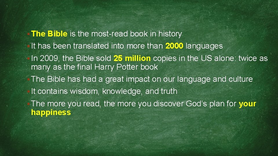 Bible is the most-read book in history • § The READ P 67 §