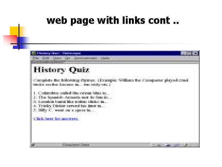web page with links cont. . 