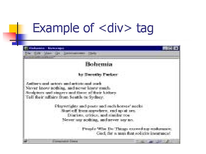 Example of <div> tag 