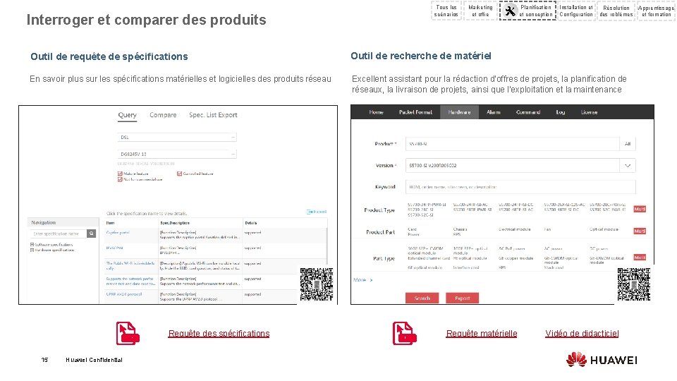 Interroger et comparer des produits Tous les scénarios Marketing et offre Planification et conception