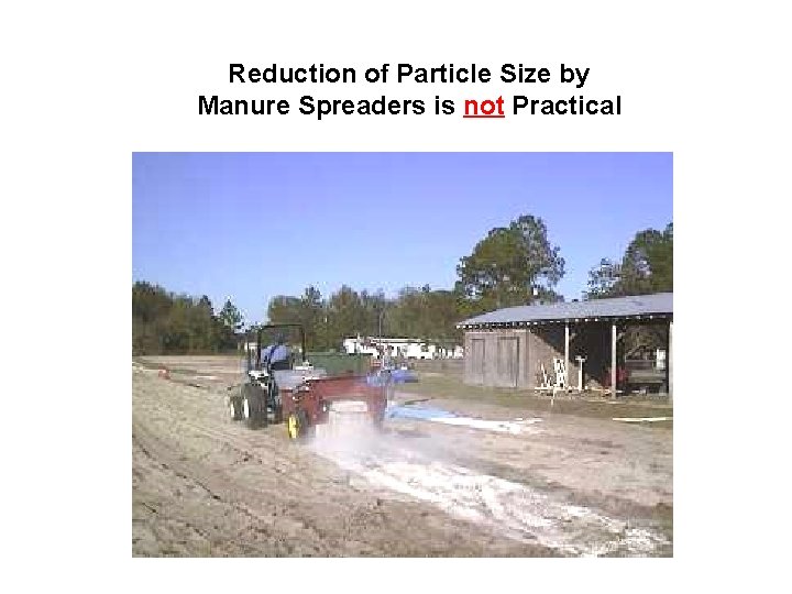 Reduction of Particle Size by Manure Spreaders is not Practical 