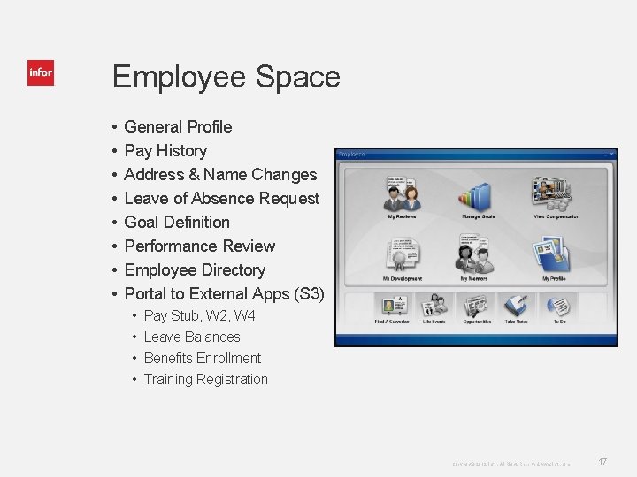 Employee Space • • General Profile Pay History Address & Name Changes Leave of