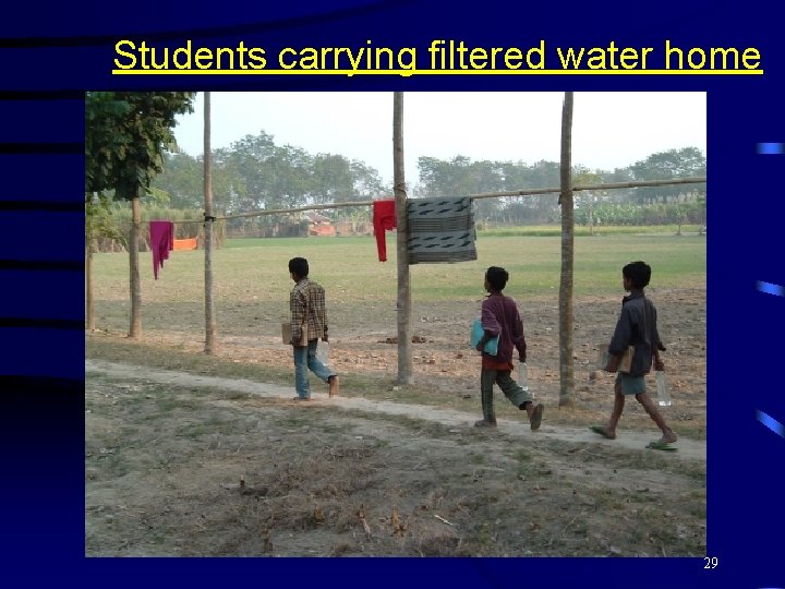 Students carrying filtered water home 29 