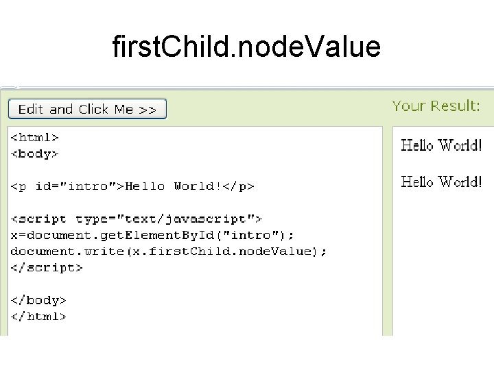 first. Child. node. Value 