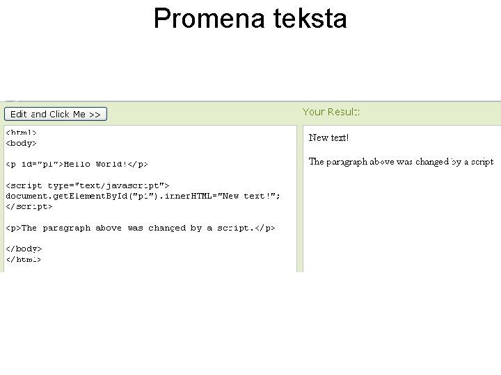 Promena teksta 