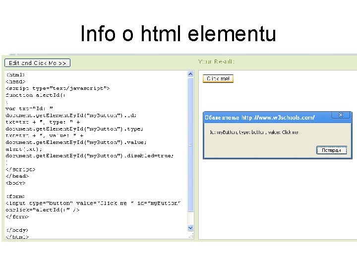 Info o html elementu 