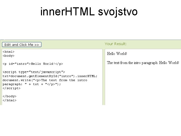 inner. HTML svojstvo 