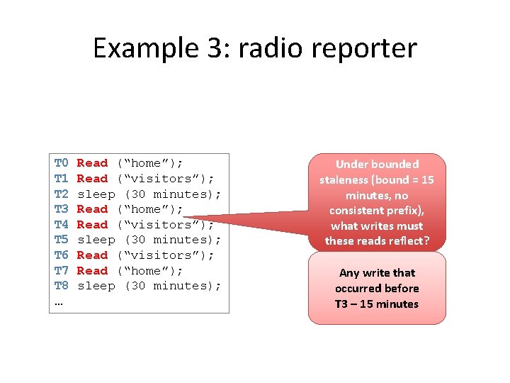 Example 3: radio reporter T 0 T 1 T 2 T 3 T 4