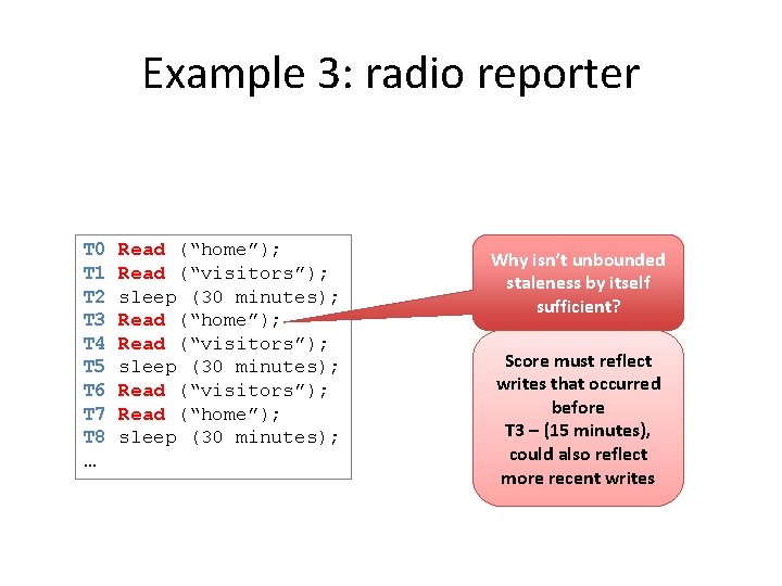 Example 3: radio reporter T 0 T 1 T 2 T 3 T 4