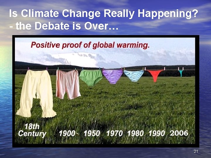 Is Climate Change Really Happening? - the Debate is Over… 21 