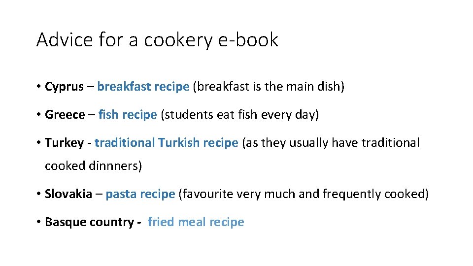 Advice for a cookery e-book • Cyprus – breakfast recipe (breakfast is the main