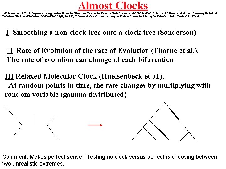 Almost Clocks (MJ Sanderson (1997) “A Nonparametric Approach to Estimating Divergence Times in the