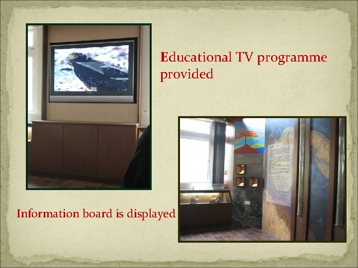 Educational TV programme provided Information board is displayed 