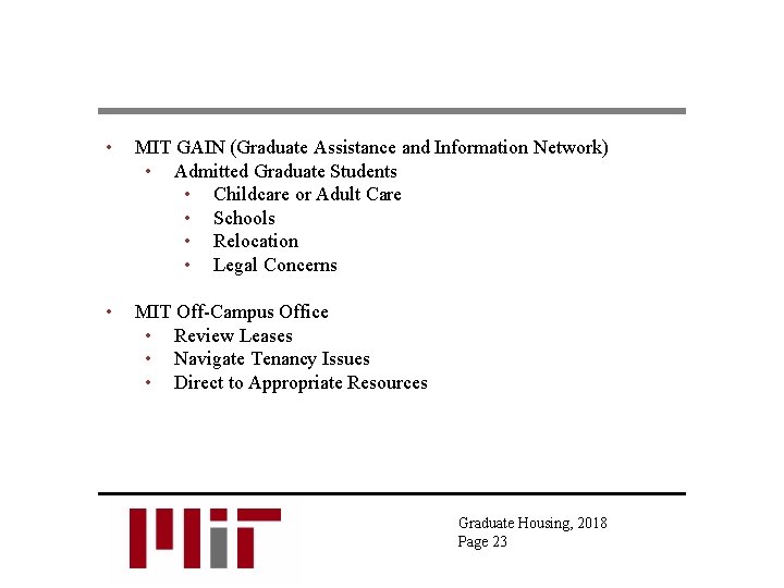  • MIT GAIN (Graduate Assistance and Information Network) • Admitted Graduate Students •