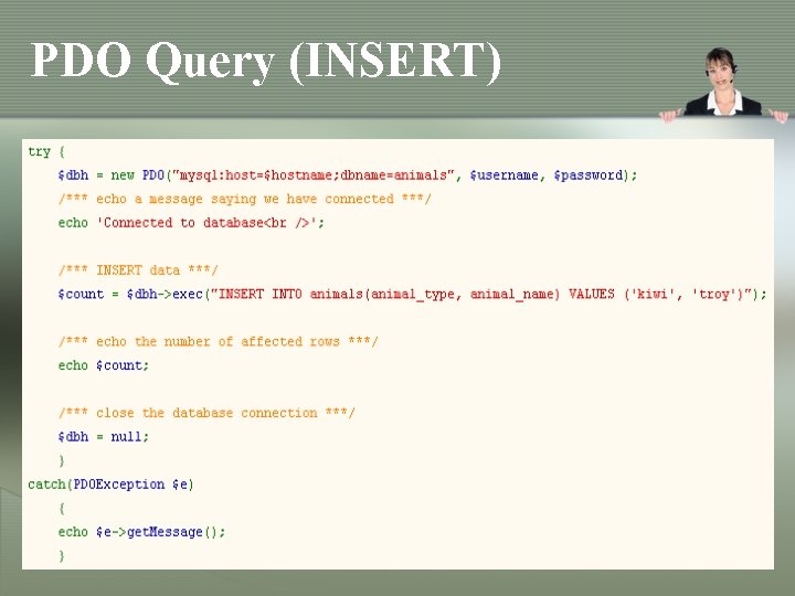 PDO Query (INSERT) PDO Query (INSERT)