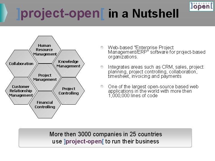 ]project-open[ in a Nutshell Human Resource Management Web-based "Enterprise Project Management/ERP" software for project-based