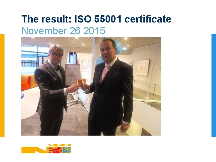 The result: ISO 55001 certificate November 26 2015 