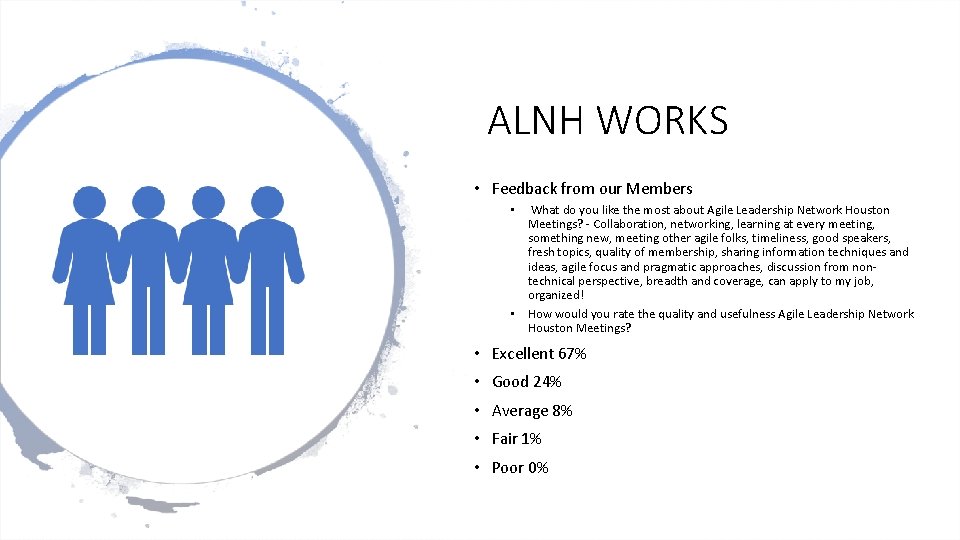 ALNH WORKS • Feedback from our Members • • What do you like the