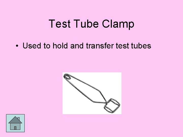 Test Tube Clamp • Used to hold and transfer test tubes 