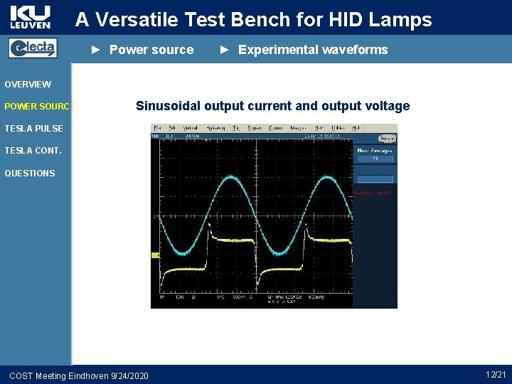 A Versatile Test Bench for HID Lamps ► Power source ► Experimental waveforms OVERVIEW