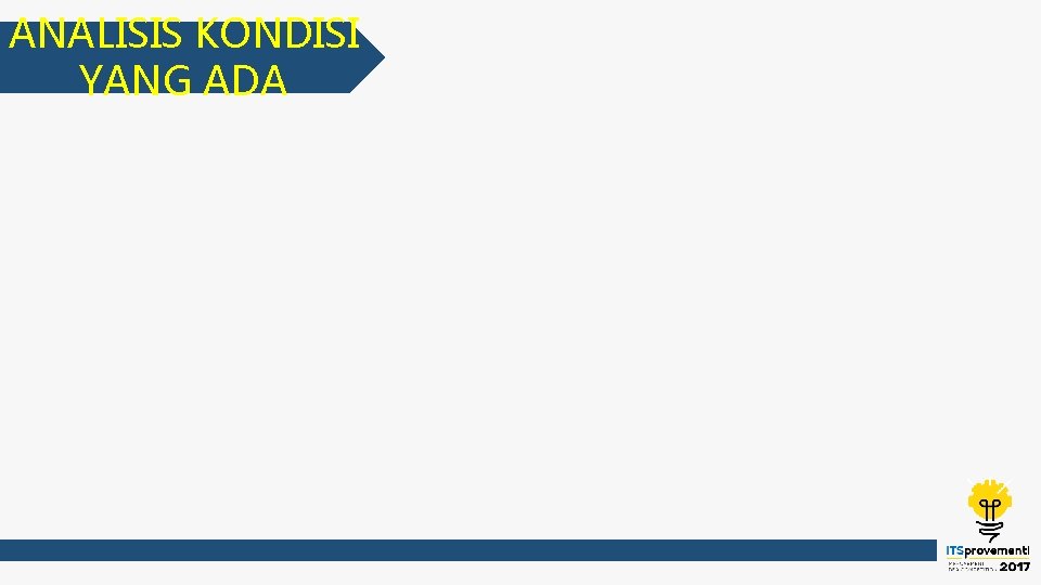 ANALISIS KONDISI YANG ADA ANALISIS KONDISI YANG ADA