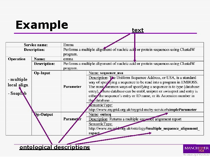 Example - multiple local align. - Soaplab ontological descriptions text 