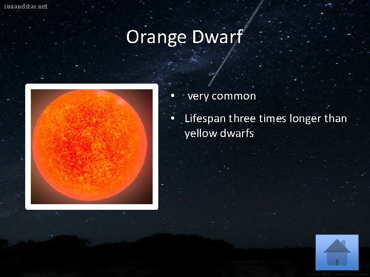 sunandstar. net Orange Dwarf • very common • Lifespan three times longer than yellow