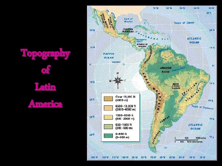 Topography of Latin America 