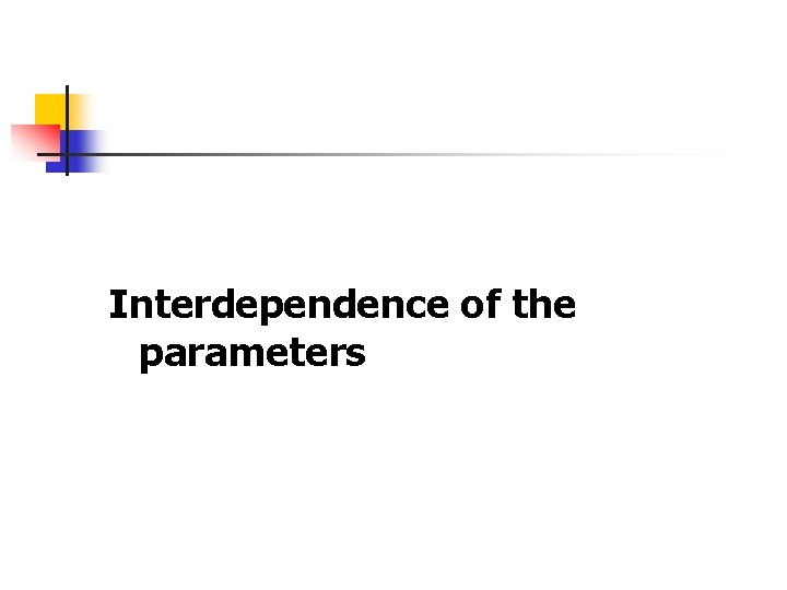 Interdependence of the parameters 