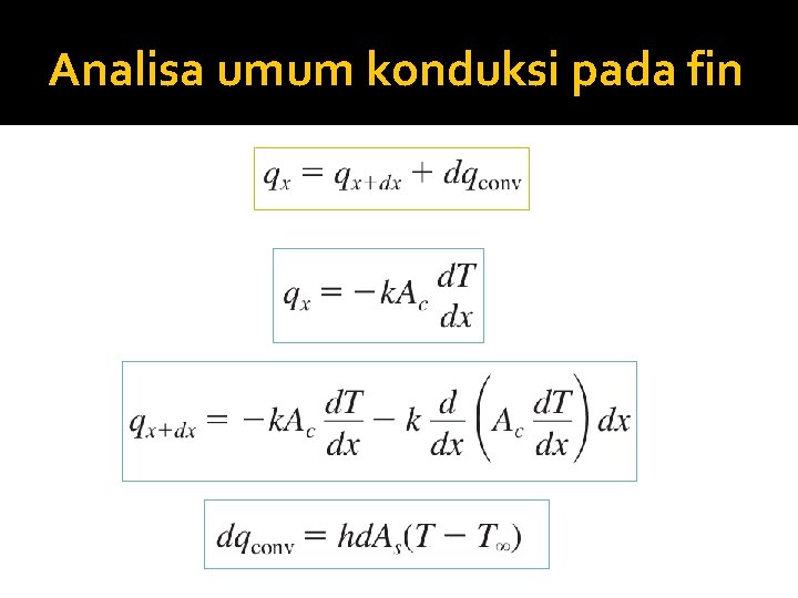 Analisa umum konduksi pada fin 