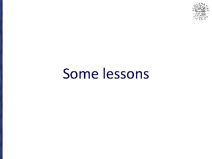Some lessons 
