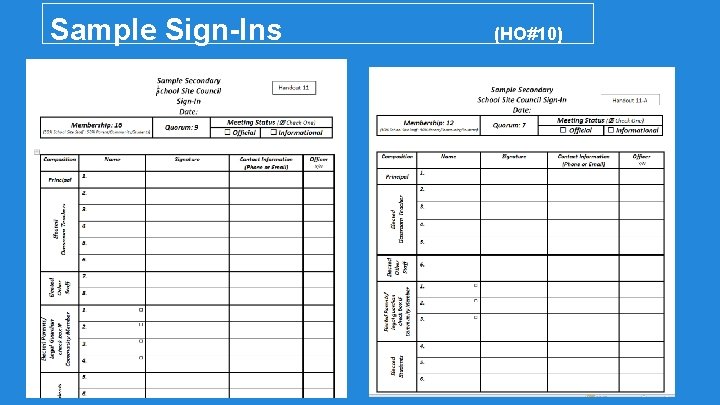 Sample Sign-Ins (HO#10) 