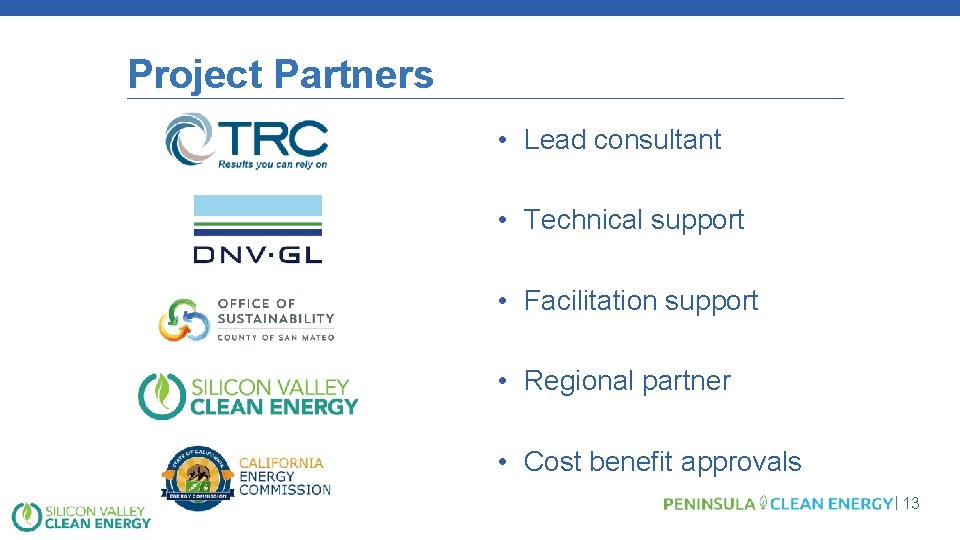 Project Partners • Lead consultant • Technical support • Facilitation support • Regional partner