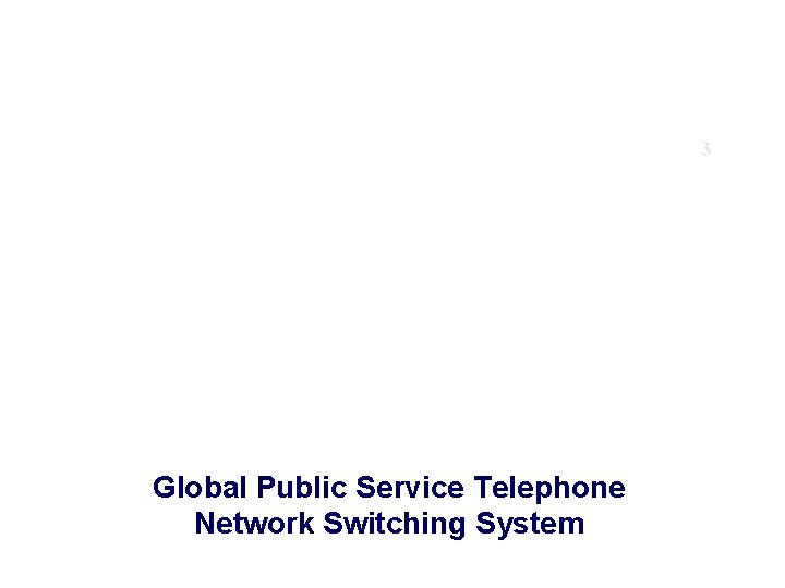 3 Global Public Service Telephone Network Switching System 