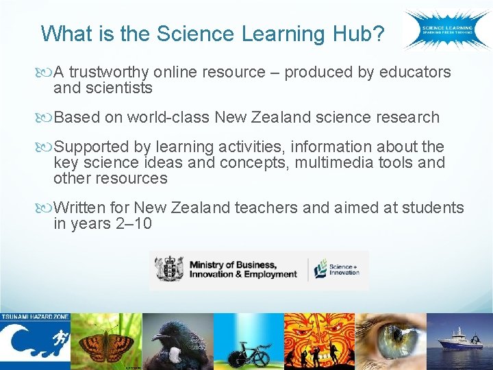 The Science Learning Hub and the Material World