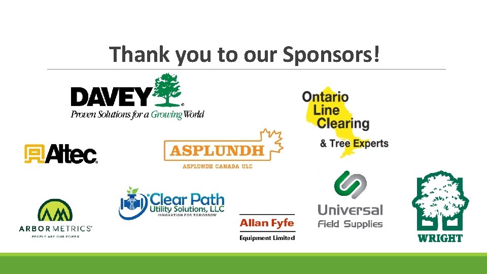 Thank you to our Sponsors! 