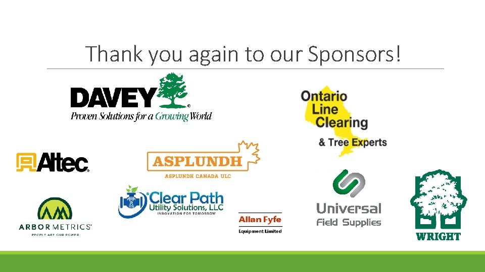 Thank you again to our Sponsors! 