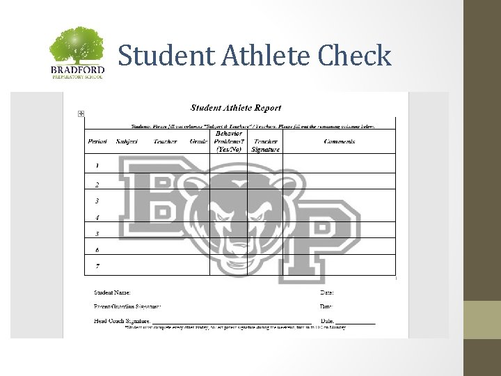 Student Athlete Check 