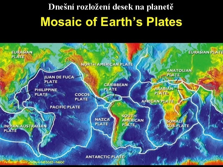 Dnešní rozložení desek na planetě 