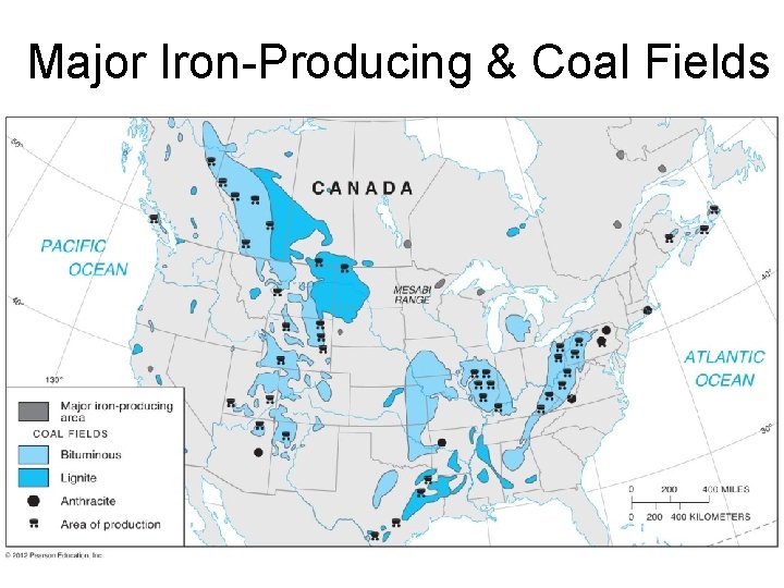 Major Iron-Producing & Coal Fields 