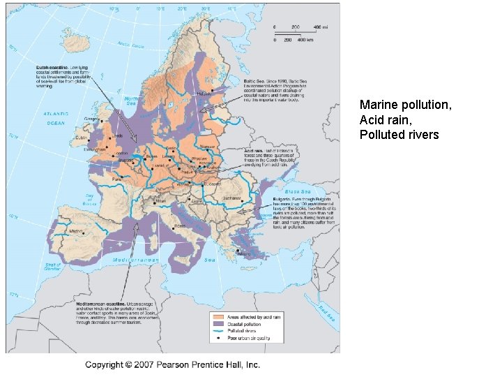 Marine pollution, Acid rain, Polluted rivers 