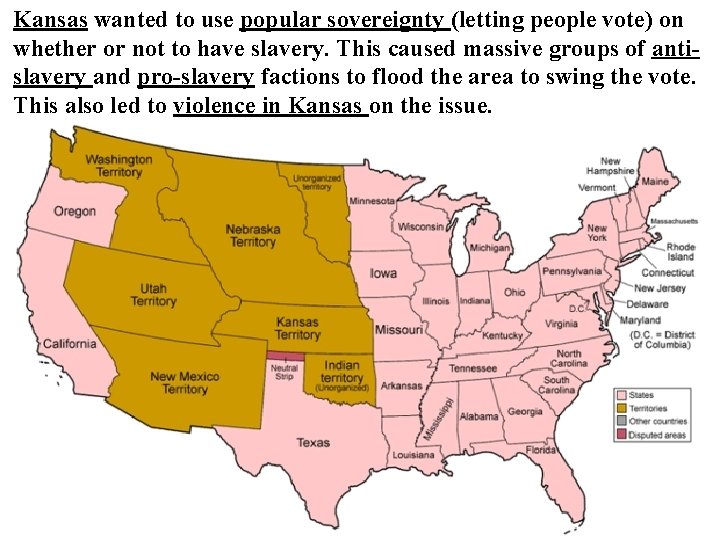 Kansas wanted to use popular sovereignty (letting people vote) on whether or not to